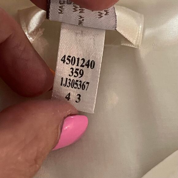 Chico's shirt blouse tunic top women's 12 semi sheer button down  up cream - Picture 11 of 16